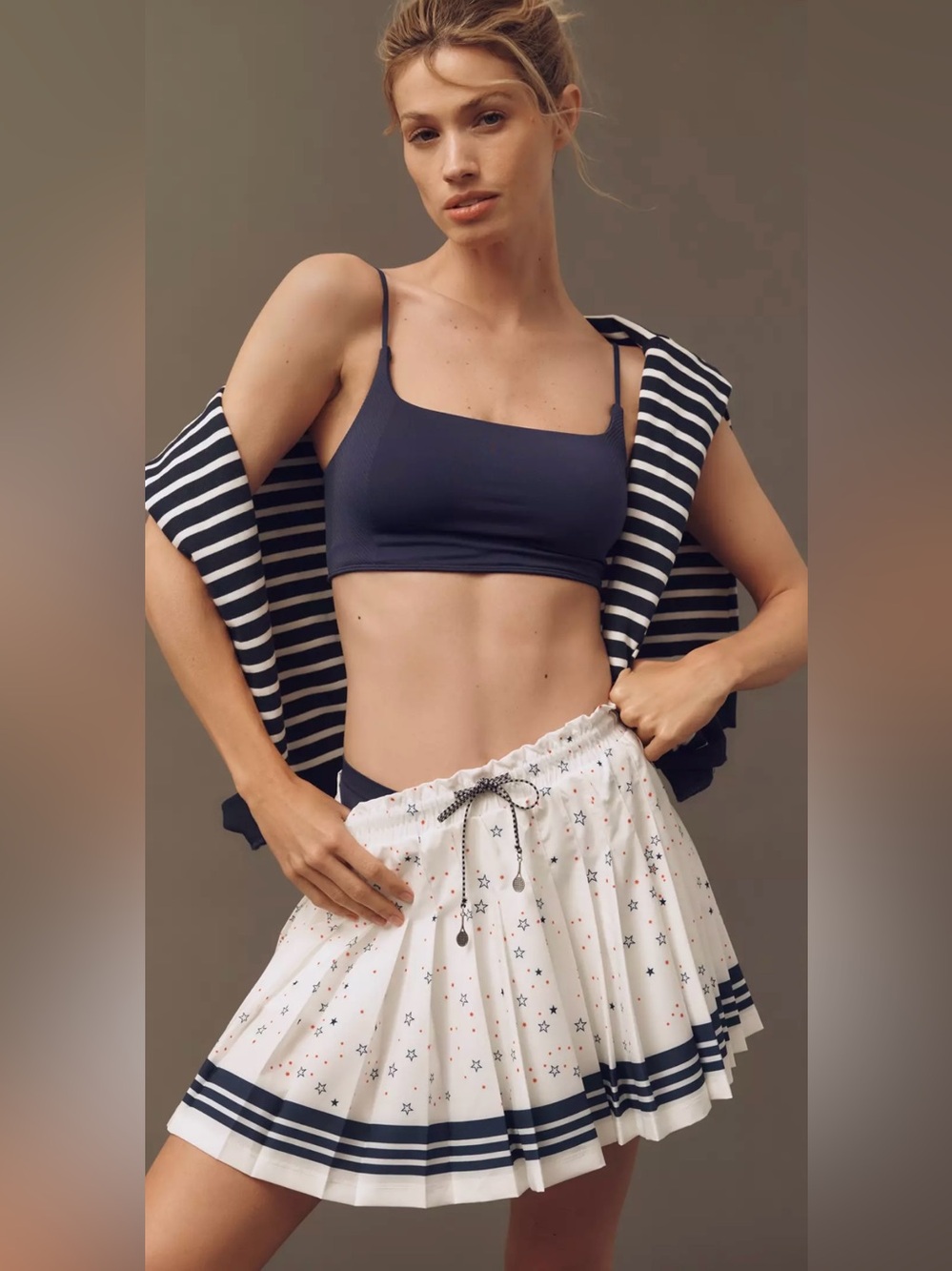 Anthropologie the upside stellarum valetta pleated mini skirt